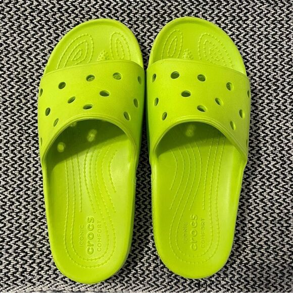 Crocs Classic Green Slide Sandals Sz-9Men/11Women - Picture 1 of 8
